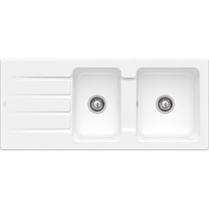 Evier 1 bac et demi Architectura  80 116 x 51 cm Blanc sans vidage