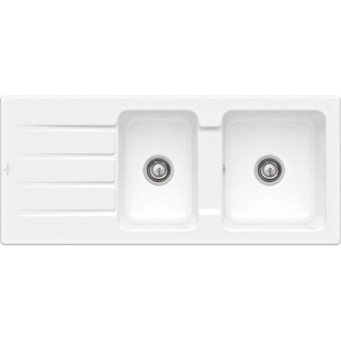 Evier 1 bac et demi Architectura  80 116 x 51 cm Blanc sans vidage