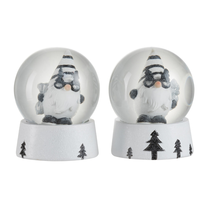 J-Line boule à eau Père Noël - polyrésine - noir/blanc - small - 2 pcs