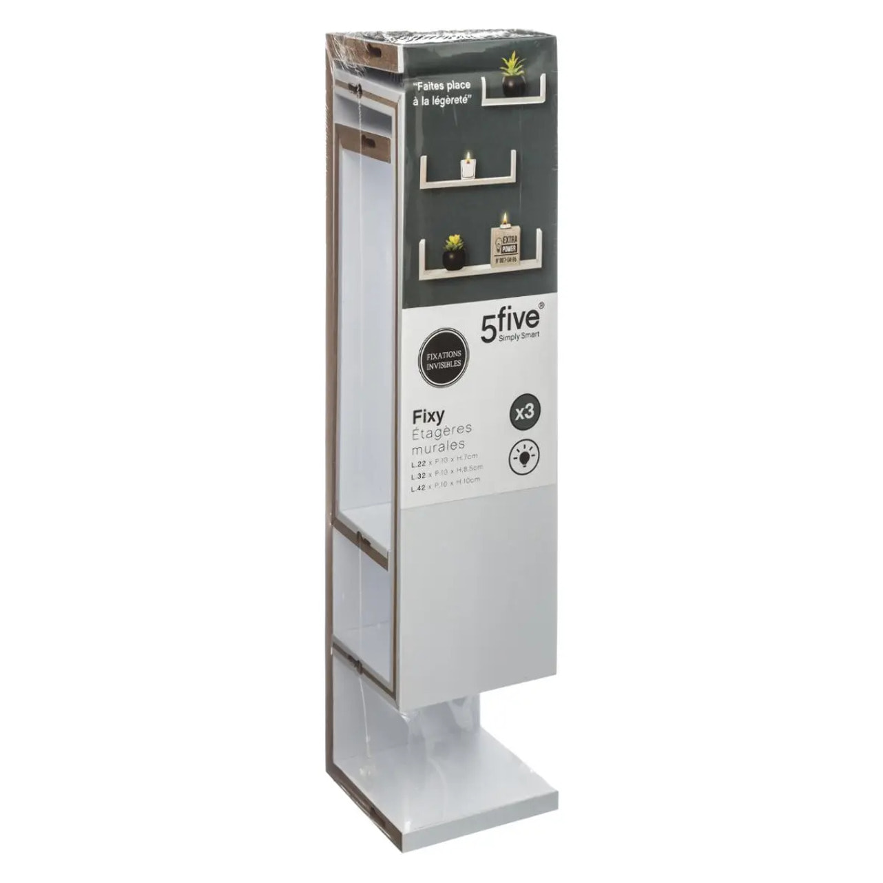 3 étagères murales - Blanc Fixy