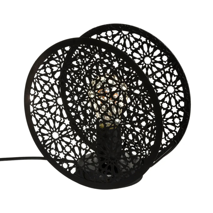 Lampe ronde "Lonzo" - métal - noir D22 cm