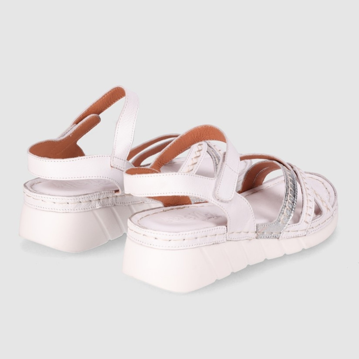 Sandalias de Piel - Blanco - Tacón: 5 cm
