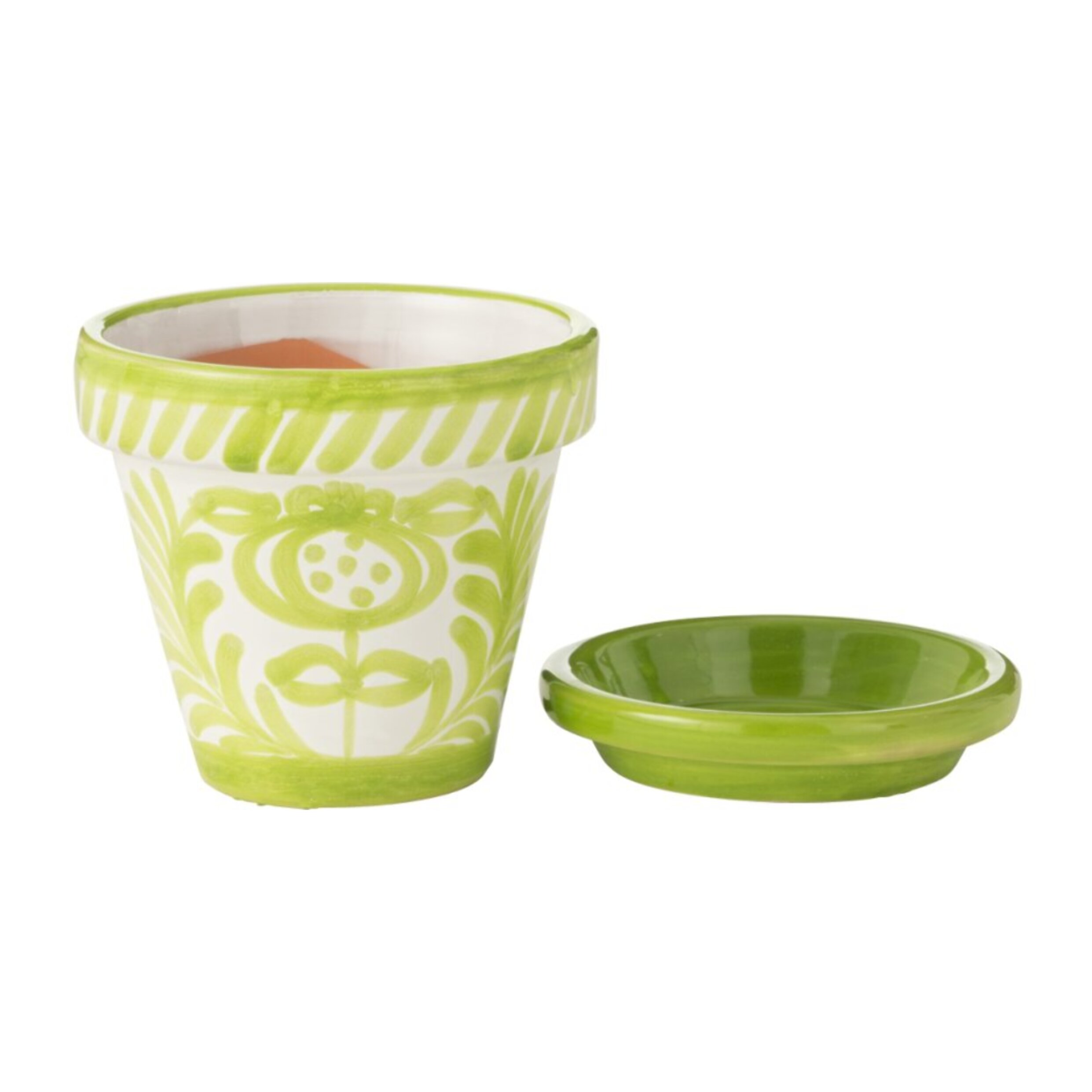 J-Line cache-pot Granada Handmade + Painted - céramique - vert - extra small - Ø 17 cm