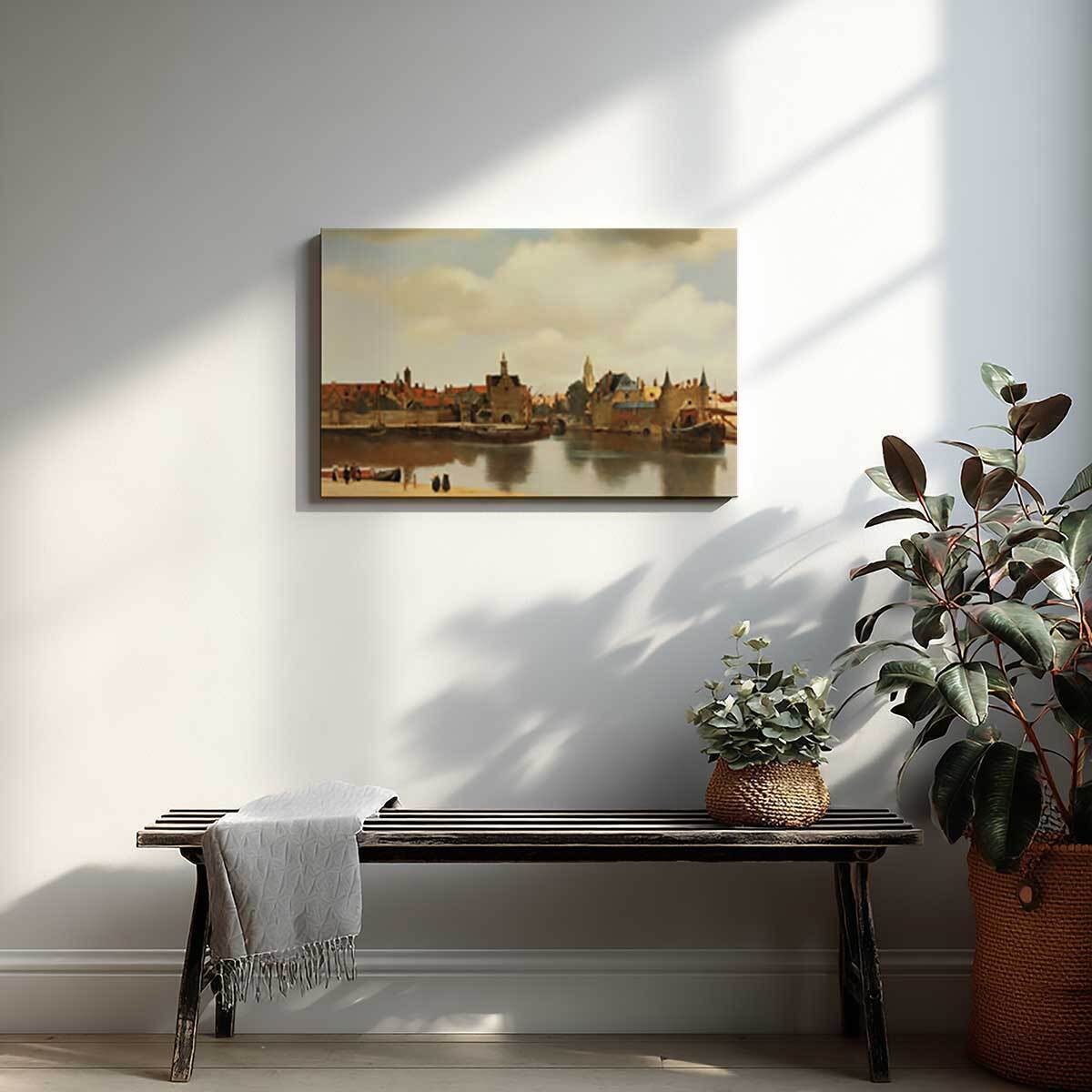 Tableau celebre Vue de Delft Toile imprimée
