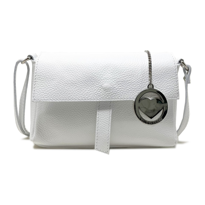 Chicca Borse - Tracollina Clutch Donna in Vera Pelle - Colore Bianco