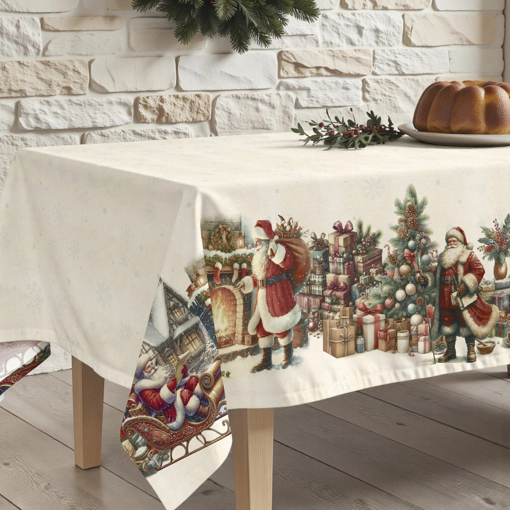 Nappe anti-taches Vintage christmas 1225