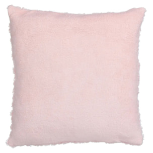 Coussin fourrure bouclée rose - 45x45 cm