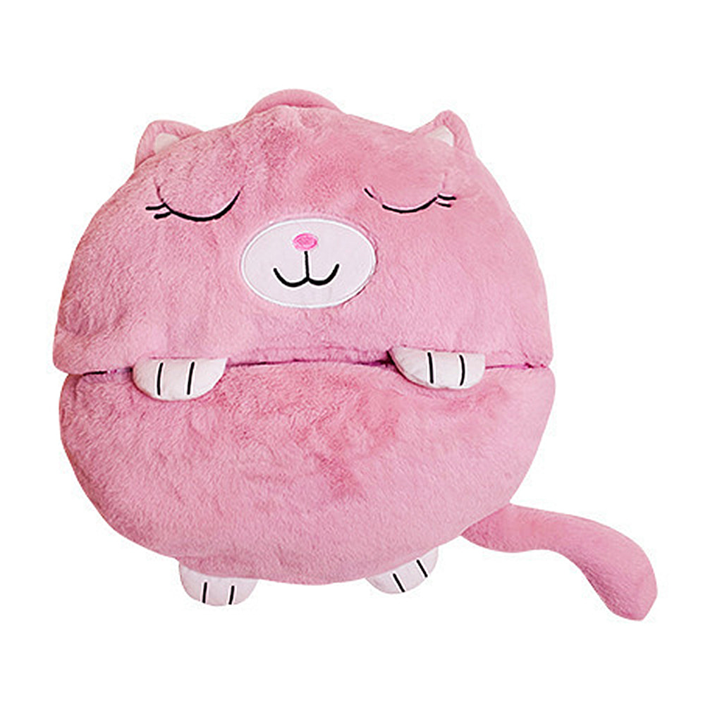 Saco de dormir convertible en almohada, para niños, Gatito. Tacto peluche. Grande /L: 170x70cm.