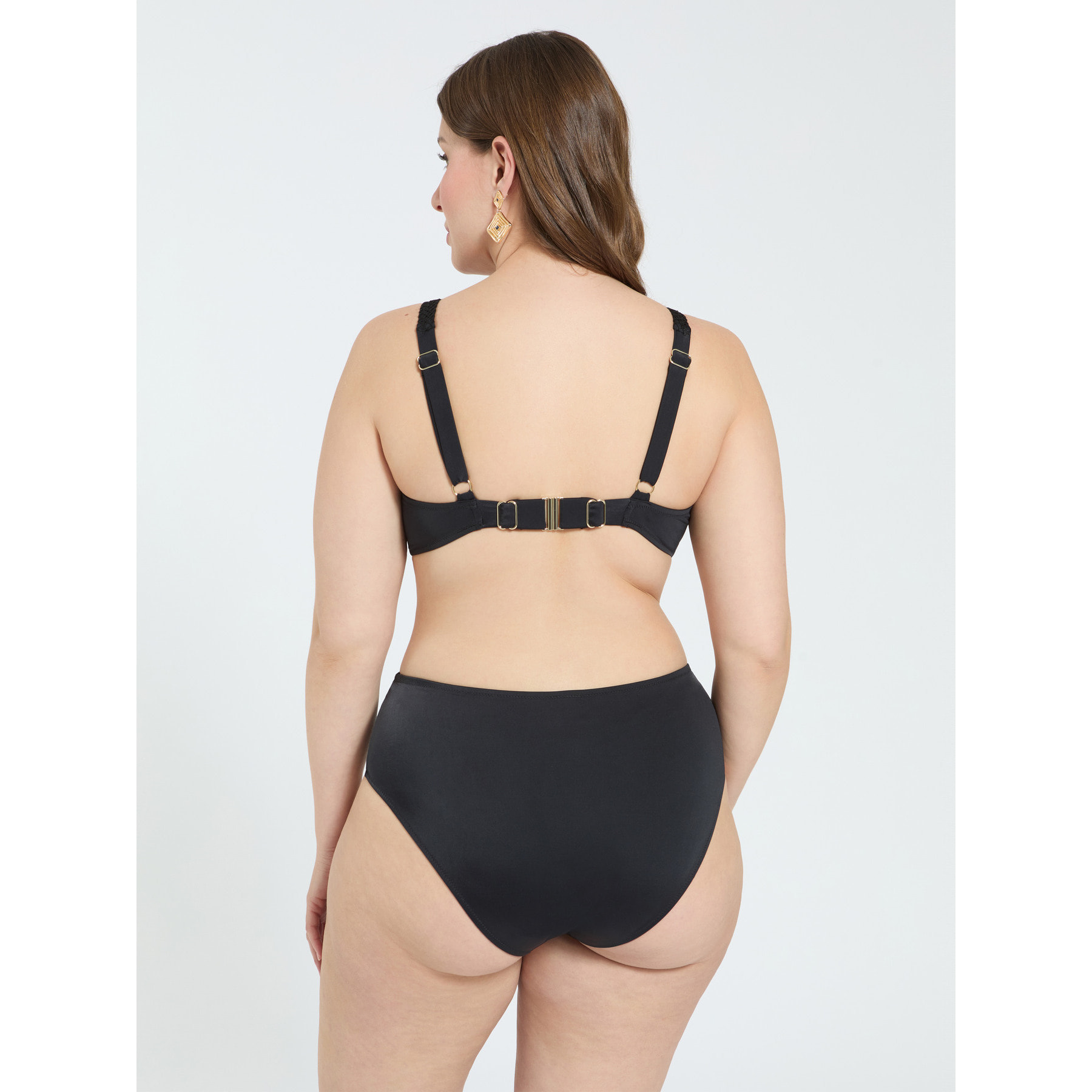 Fiorella Rubino - Bikini de red con escote cruzado - Negro