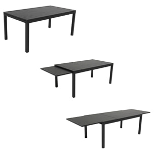 Salon de jardin extensible 10 places de 180/300cm en textilène gris - aluminium anthracite VENEZIA