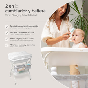 Bañera Bebe Plegable con Cambiador y Hamaca, modelo Estrellas