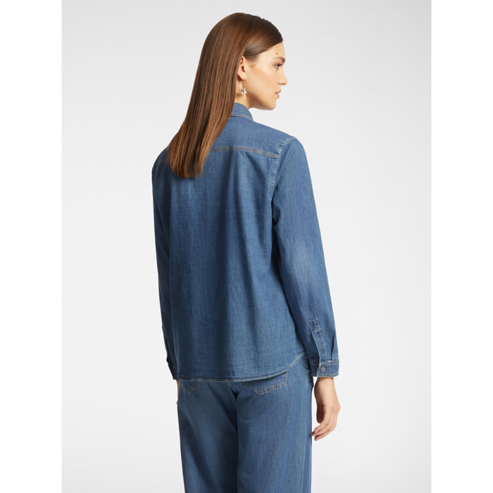 Elena Mirò - Camisa vaquera con collar - Azul