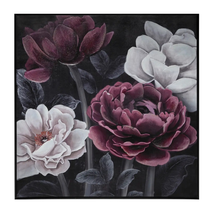 Toile peinte "Fleur" 58x58cm