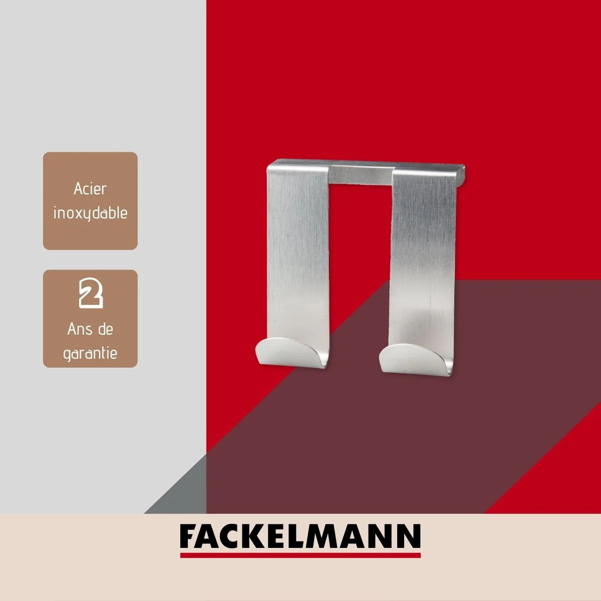 Crochet double pour porte Fackelmann Tecno