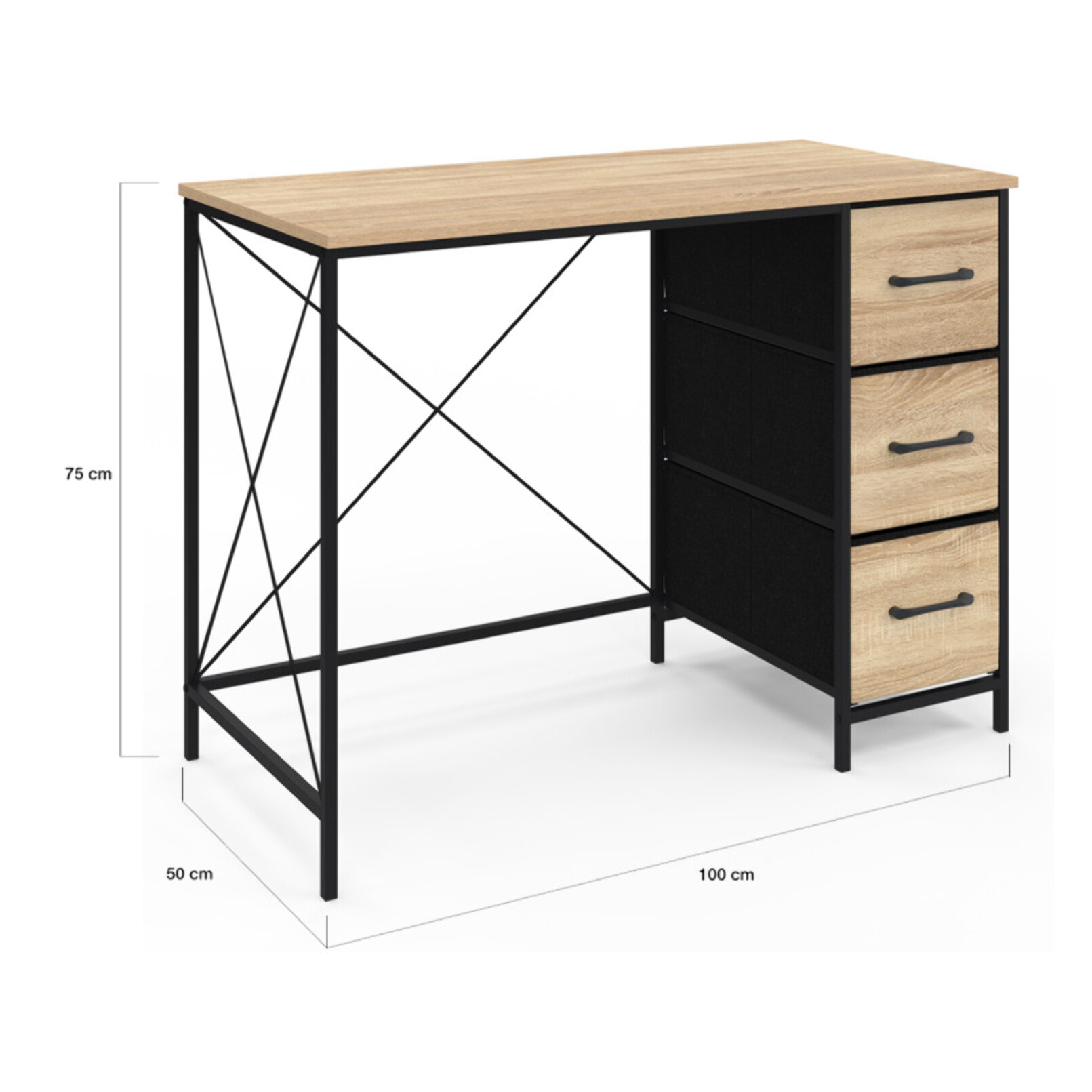 Bureau Iris 3 tiroirs