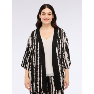 Fiorella Rubino - Kimono stampa tie dye - Nero