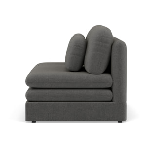 Ysal - canapé 3 places convertible déplimousse en velours texturé - Gris