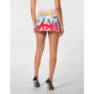 PHILIPP PLEIN Mini Skirt BOMBING GRAFFITI