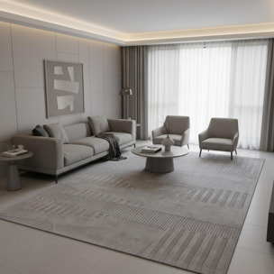 Tapis Salon Motif Géométrique, Tufté Main En Laine, KITO, Confort