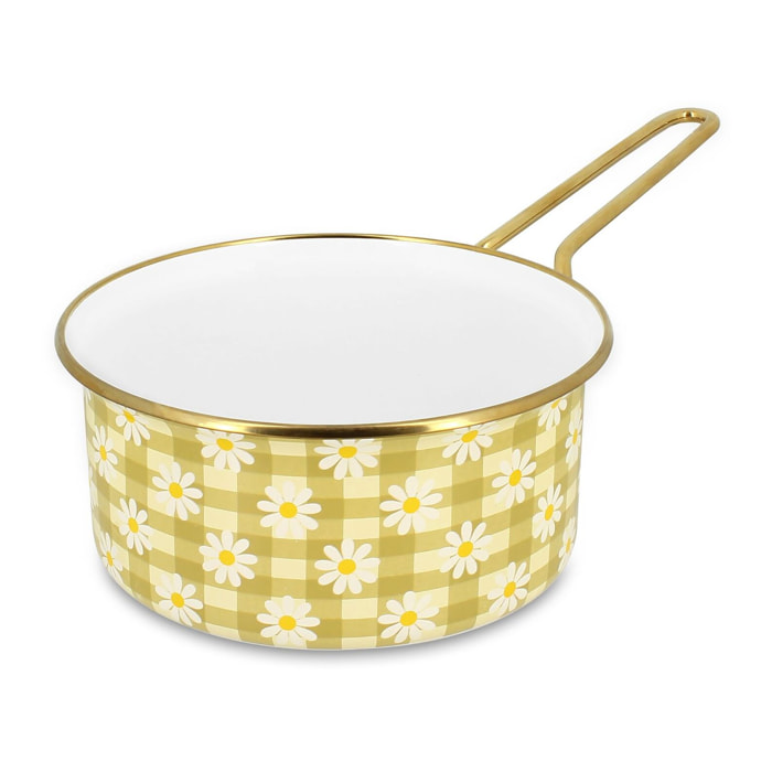Casserole 18cm en acier émaillé avec motif margherite - tous feux DAISY