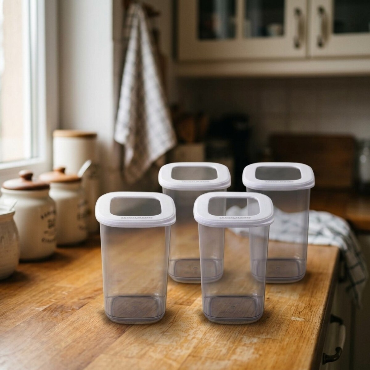 Lot de 4 Boîtes à Provisions Fackelmann Storage