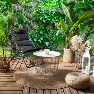 Table Filaire Metal Blanc Diametre 50cm