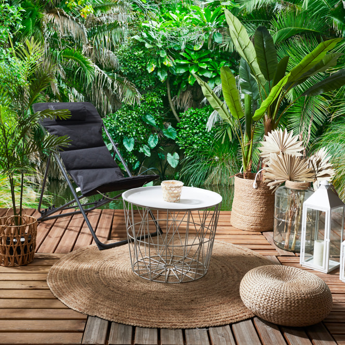 Table Filaire Metal Blanc Diametre 50cm