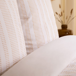 Parure de lit Isao coton blanc/jaune 260x240cm