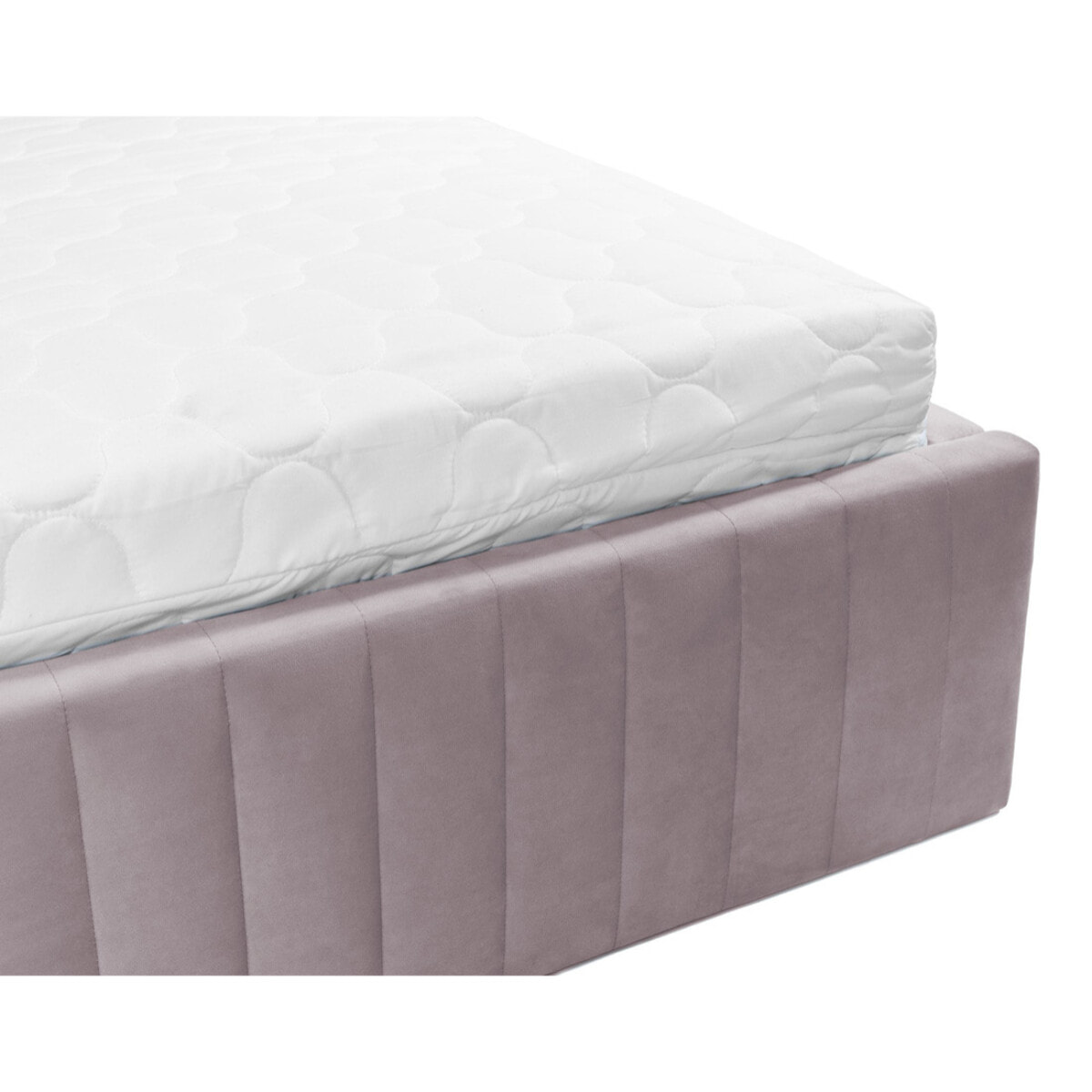 Stuart - lit coffre - 140x200 cm - sommier inclus - en velours - Rose