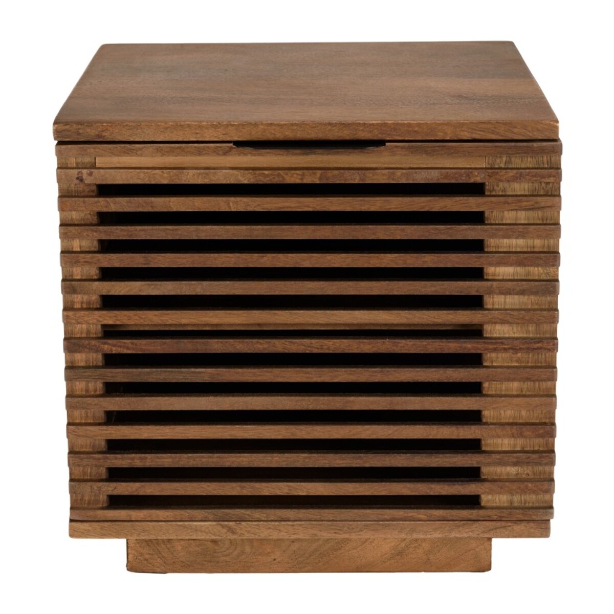 ALIX - Table de chevet en bois de manguier 1 porte ajourée