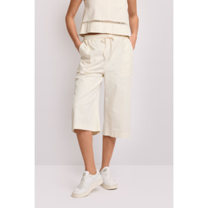 Kocca - Pantaloni cropped con coulisse Donna, Tinta unita