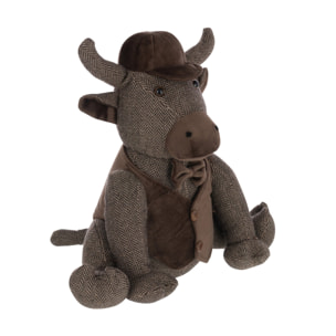 J-Line cale-porte Taureau + Chapeau - polyester - marron foncé