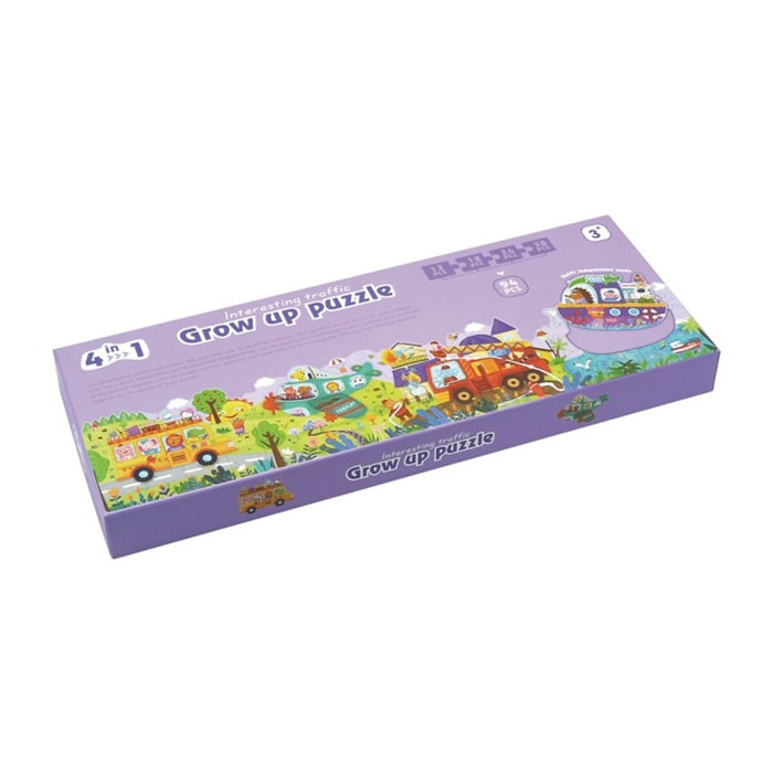 4 IN 1 GROW UP PUZZLE - INTERESTING TRAFFIC - PUZZLE