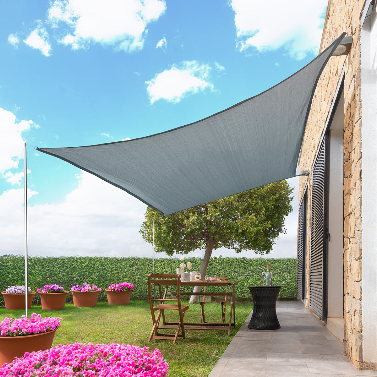 Toldo Vela de Sombra Rectangular Reshad InnovaGoods 3 x 4 m - Gris