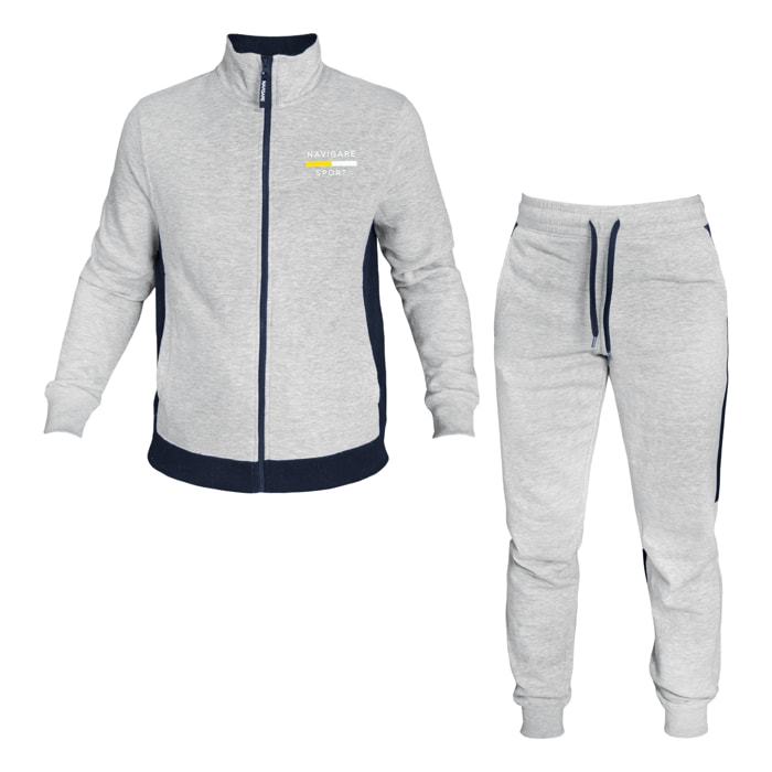 Tuta Uomo NAVIGARE Cotone Felpato Zip e Cappuccio