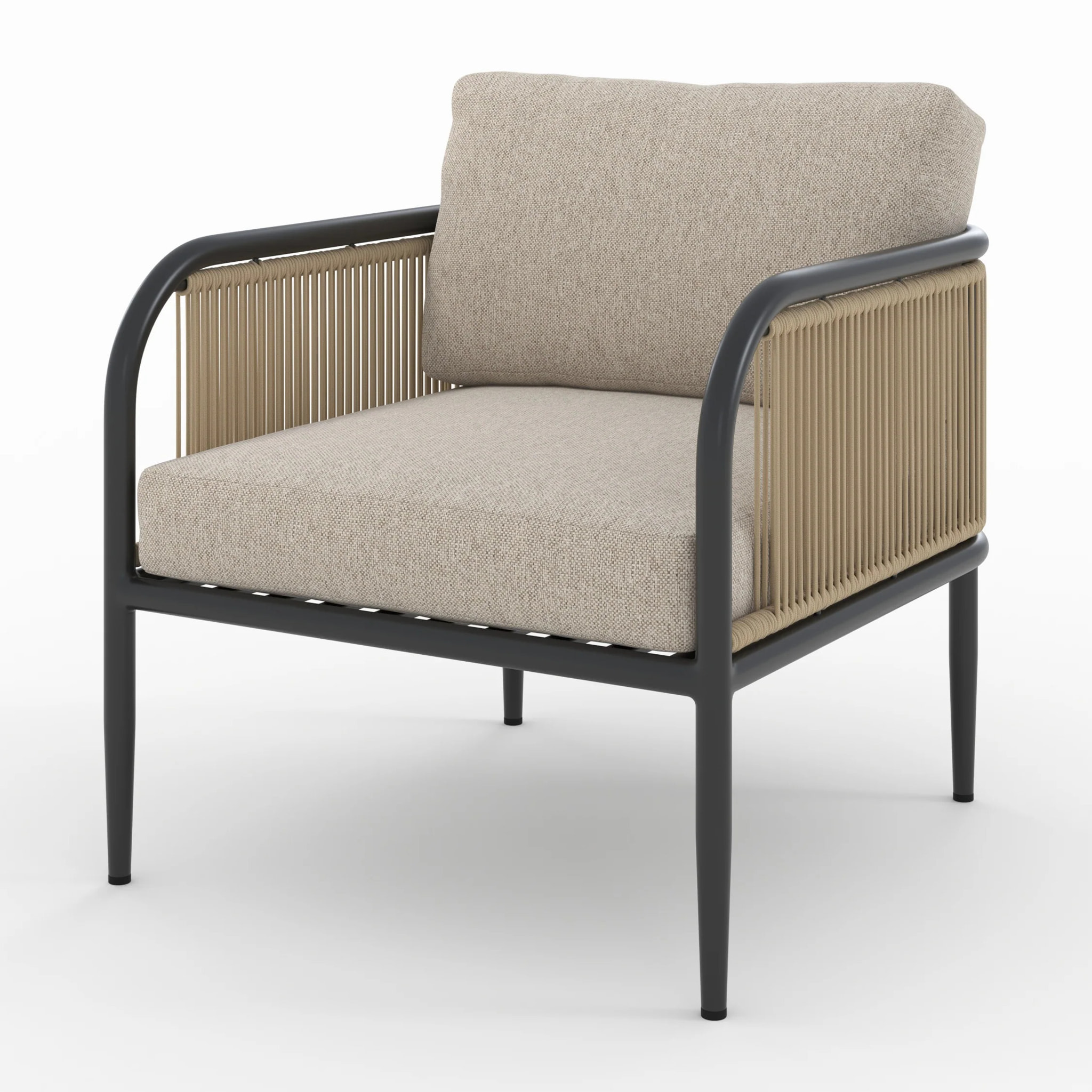 Fauteuil de jardin en acier et tissu beige - Wilo