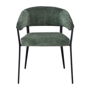 Chaise avec accoudoirs en tissu et structure en métal - ARNOLD
