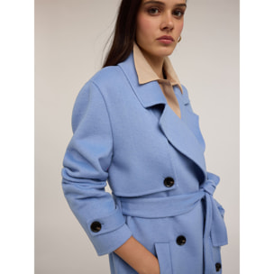 Motivi - Trench in panno misto lana - Azzurro