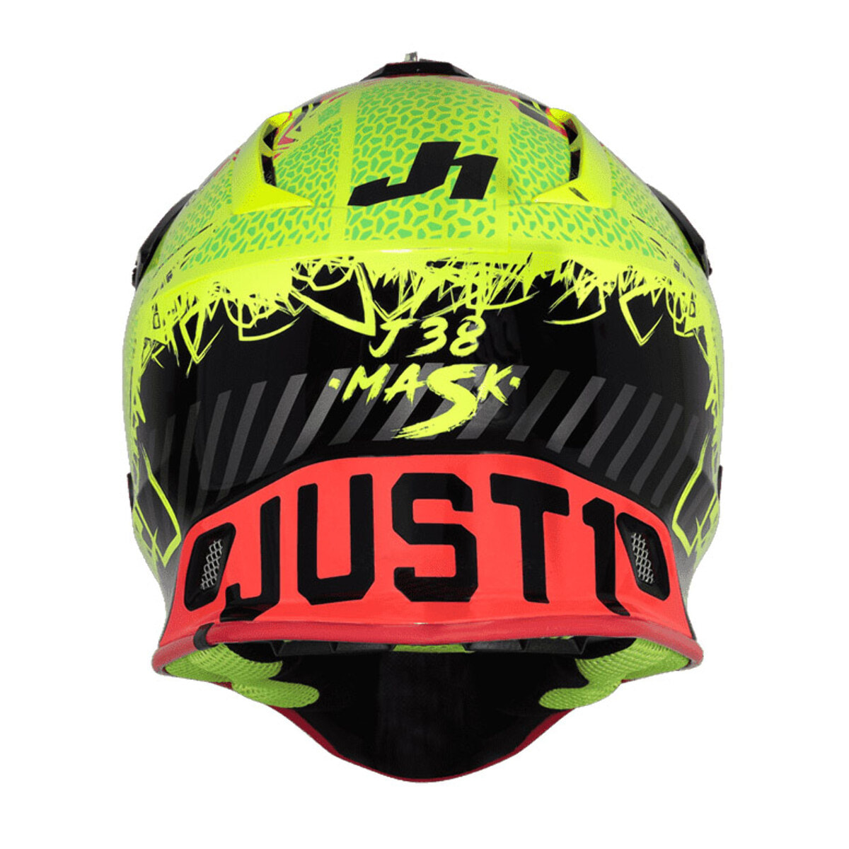 CASCO OFFROAD  J38 MASK FLUO YELLOW RED BLACK  JUST1