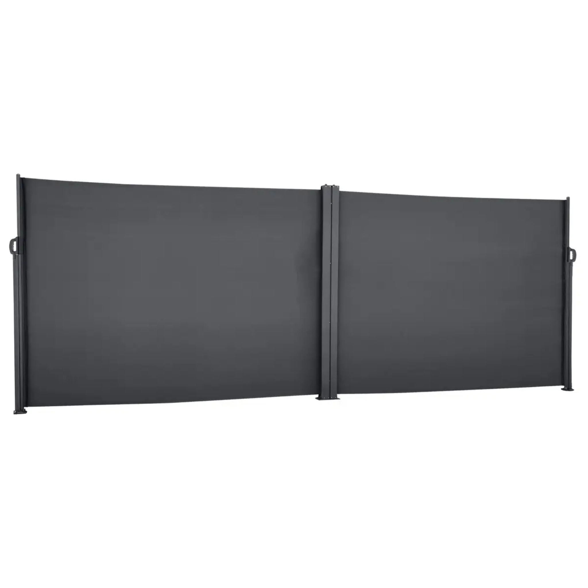 Paravent double rétractable "Antao" graphite 6x1,8m en aluminium traité époxy