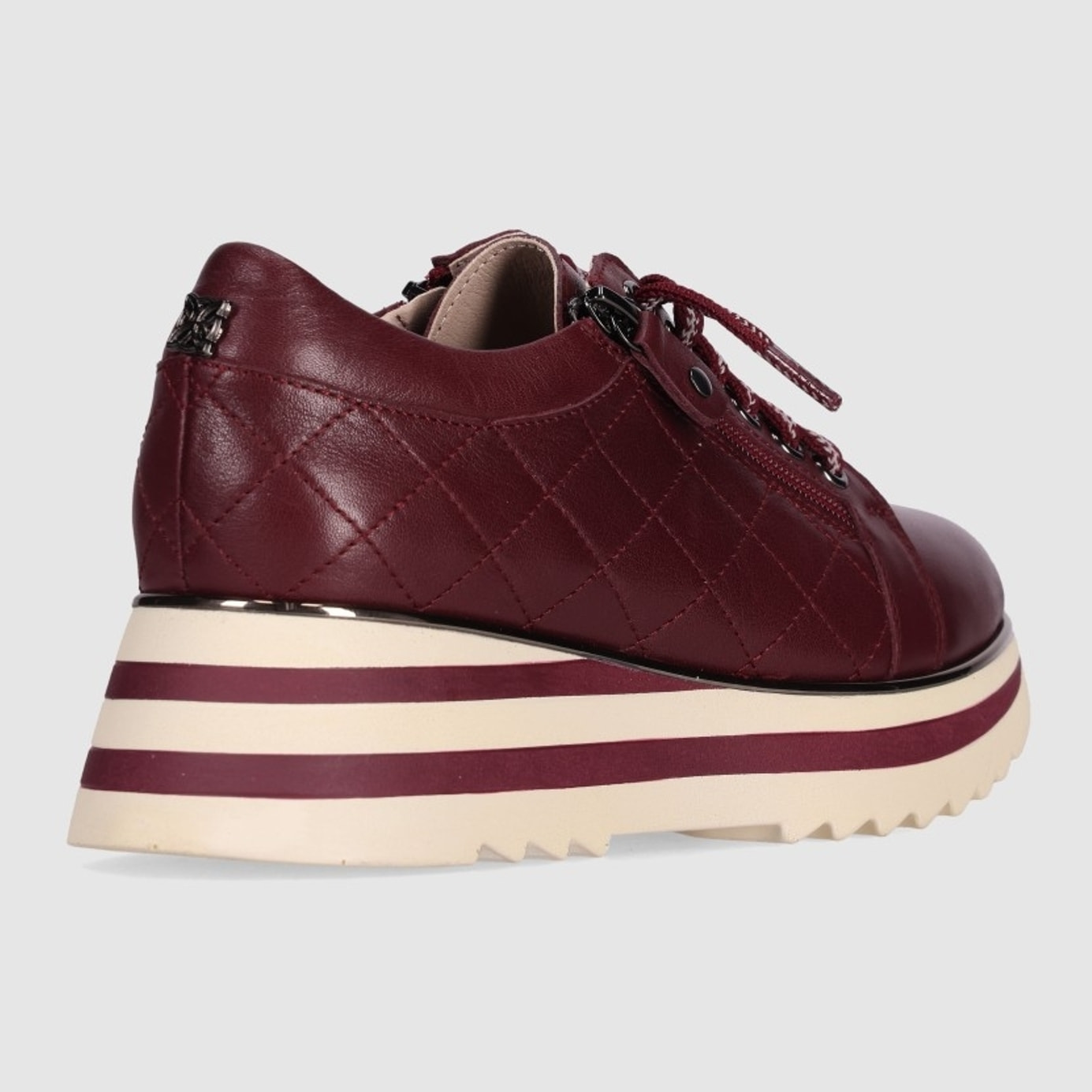 Deportivos de Piel - Burdeos - Tacón: 5 cm