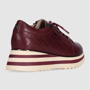 Deportivos de Piel - Burdeos - Tacón: 5 cm