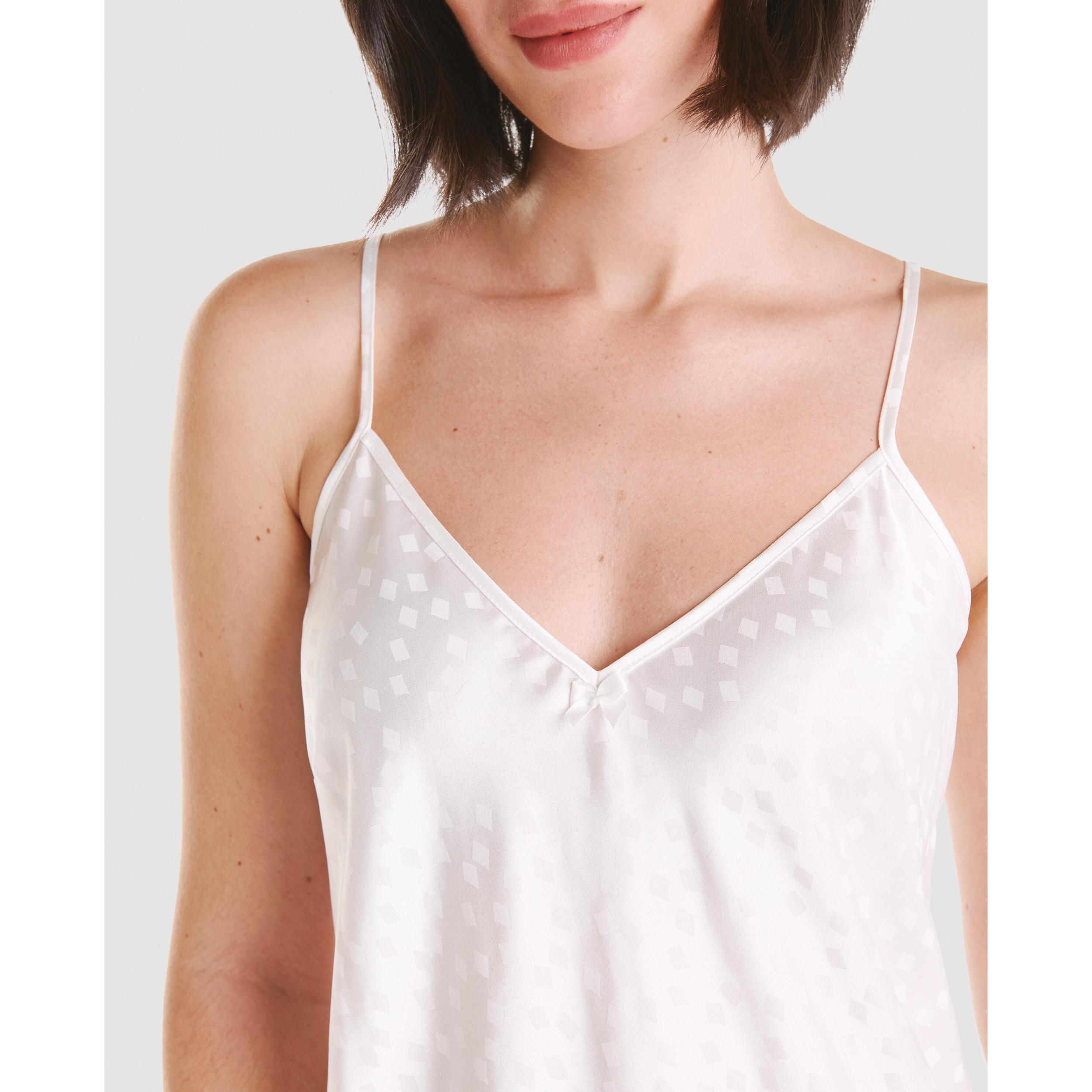 Camisón corto mujer jacquard tirantes suave