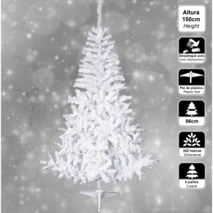 Elegante Arból de navidad Blanco 150 cm