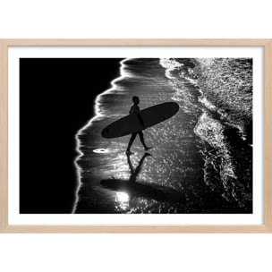 Poster surf contraste Affiche + cadre en bois - Chêne