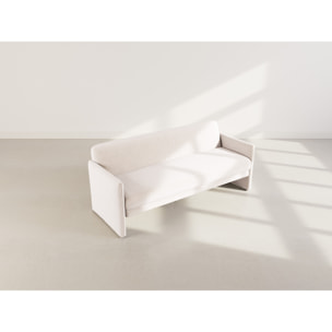 Mathis - Canapé convertible clic-clac 3 places en velours côtelé - Beige