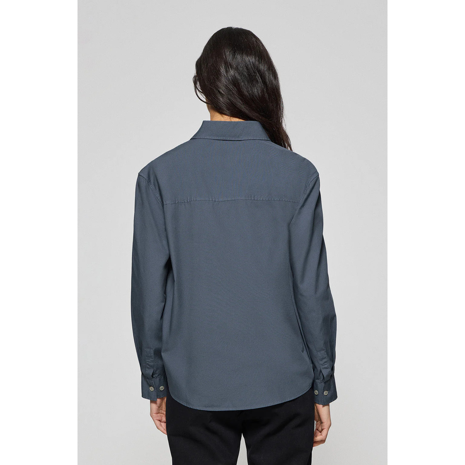 Camisa loose fit azul denim con logo block Polo Club