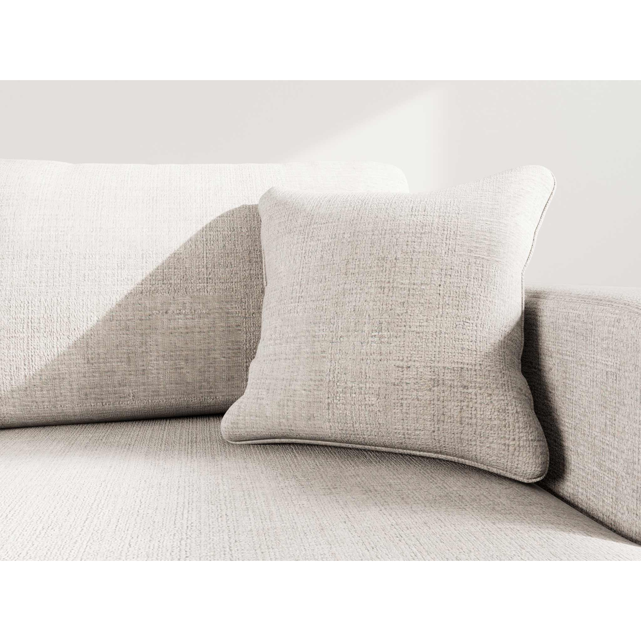 Miro - Canapé d'angle droit 4 places convertible avec coffre en velours texturé - Beige