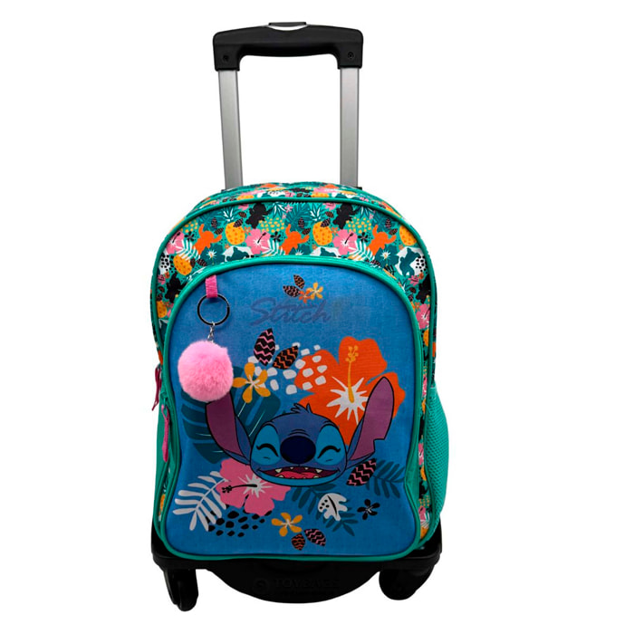 Stitch Tropical Zaino Primario Doppio Scomparto Adattabile + Carrello nero.