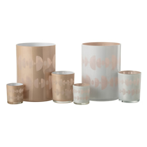 J-Line photophore Demi Lune - verre - mix - large - 2 pcs